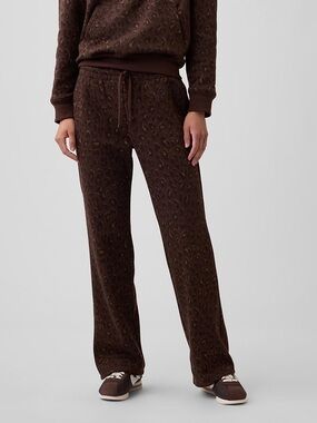 GAP Leopard Print Straight Sweatpants